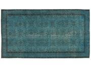 Bespoky Vintage Handwoven Kilim Rug Turquoise Medium Size 5'1'' X 8'12'' Ft