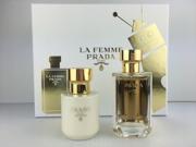 Prada La Femme Women Gift Set Parfum Spray 1.7 Oz + Body Lotion 3.4 New in Box