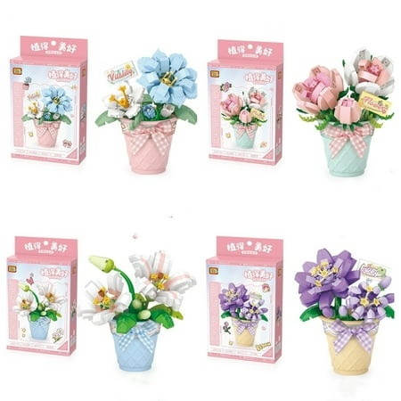 LOZ Mini Blocks Kids Building Toys DIY Bricks Sweet Flowers Pot Plants Puzzle Girls Gift Home Decor 8831 8832 8833 8834 8835 8836 8837 8838
