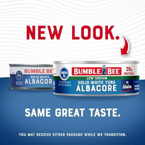 Bumble Bee Low Sodium Solid White Albacore Tuna in Water, 5 Oz Can (Pack of 4) - Wild Caught Tuna - 29g Protein per Serving - Non-GMO, Gluten Free, Ko thumbnail