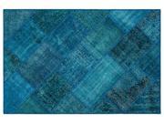 Bespoky Patchwork Unique Handwoven Kilim Rug Turquoise Small Size 3'11'' X 5'11'' Ft