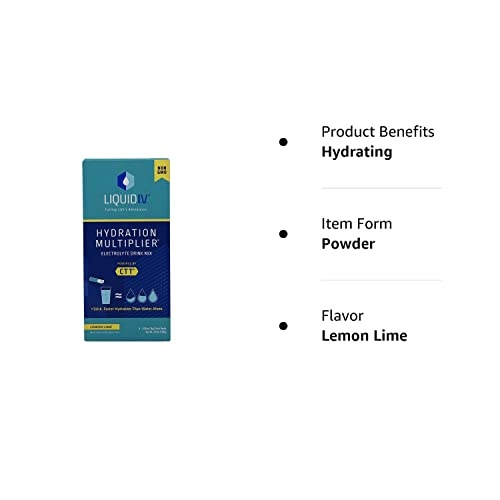 Liquid I.V. Hydration Multiplier, Electrolyte Powder, Easy Open Packets, Supplement Drink Mix Lemon Lime 1 Pack (8 Servings) thumbnail