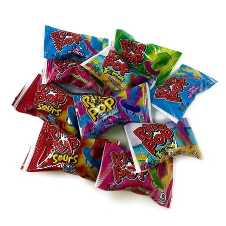 Ring Pops Variety Assortment  10 Count - Individually Wrapped Fruit Flavored Candy Lollipop Rings