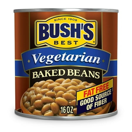 BUSH S BEST Canned Vegetarian Baked Beans  Source of Plant Based Protein and Fiber  Low Fat  Gluten Free  16 Oz