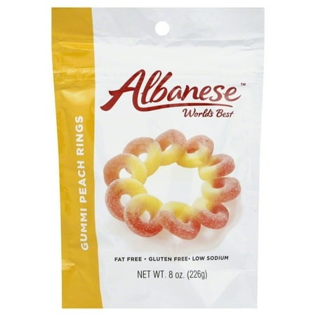 Albanese World S Best Gummi Peach Rings (Pack of 24)