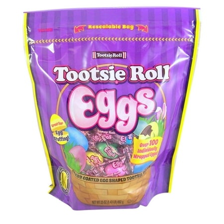 Tootsie Roll Eggs Candy Coated Egg Shaped Individually Wrapped Easter Candy  23 Oz Resealable Bag (Single)