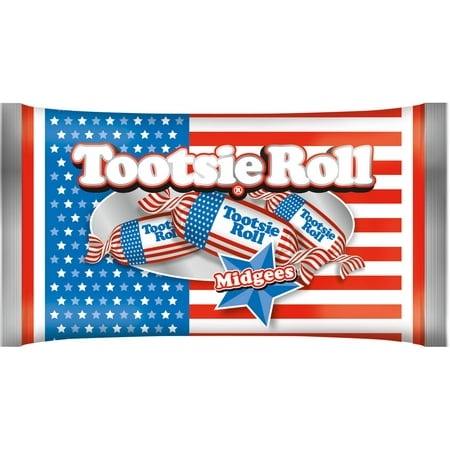 Tootsie Roll Midgees Flag  Red  White and Blue Packaging  11 Oz. Bag