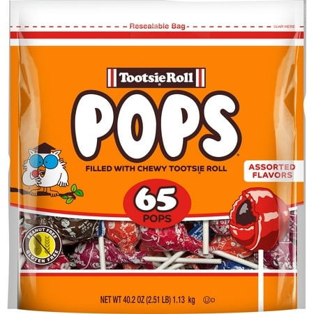 Tootsie Pops  Assorted Peanut Free and Gluten Free Lollipops  65 Count