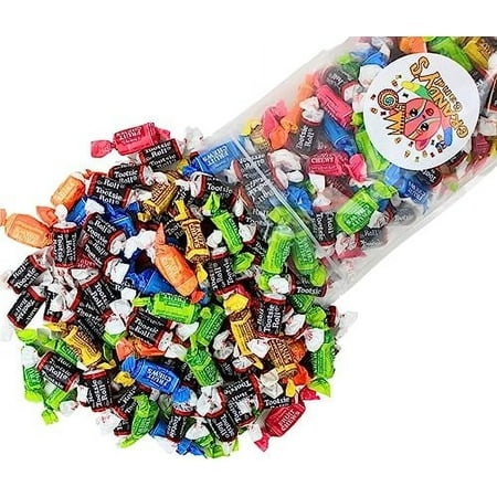 Mini Tootsie Roll Chews  Individually Wrapped  Bulk Candy  Assorted Mix (1 Pound)