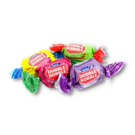 Dubble Bubble Gum - 4 Flavor - Bubble Gum Bulk - 2 LB Bag - Double Bubble Bubble Gum - Individually Wrapped Gumballs- Apple Gum  Watermelon Gum  Grape