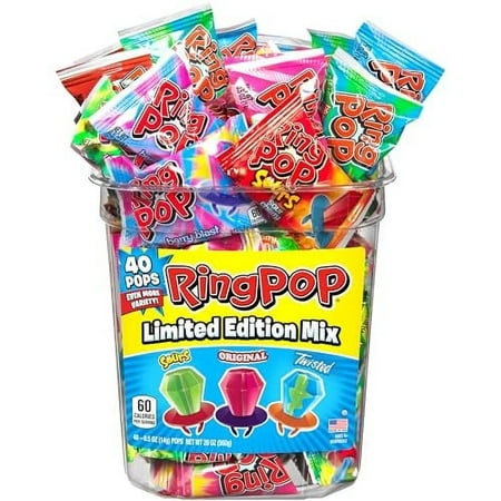 Ring Pop Hard Candy Pops  Variety Pack  560 Grams  40 Count
