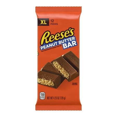 Reese S Milk Chocolate Peanut Butter Xl  Candy Bar  4.25 Oz (12 Pieces)