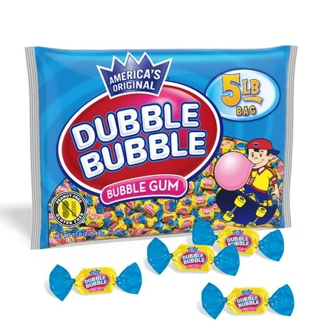 Dubble Bubble Original Twist Bubble Gum - Individually Wrapped Candy - Gluten Free  Kosher & Peanut Free - 5 Pound Bag