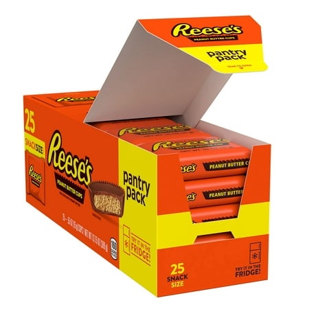 Reese S Milk Chocolate Snack Size Peanut Butter Cups  Candy Pantry Pack  13.75 Oz (25 Pieces)