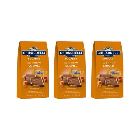 GHIRARDELLI Milk Chocolate Squares with Caramel Filling  Milk Chocolate Caramel Candy Squares  (Pack of 3)