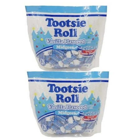 Vanilla Flavored Tootsie Roll Midgees Candy 12 Ounces- Pack of 2