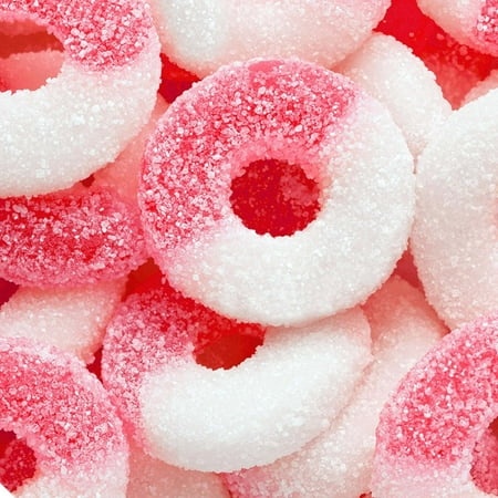 Albanese World S Best Gummi Watermelon Rings Soft & Chewy Gummy Candy Red White (1 POUND BAG)