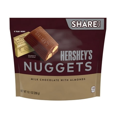 Hershey S HERSHEY S NUGGETS Milk Chocolate with Almonds Candy Share Pack  10.1 Oz