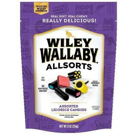 Wiley Wallaby Allsorts Licorice  8 Ounce -- 10 per Case