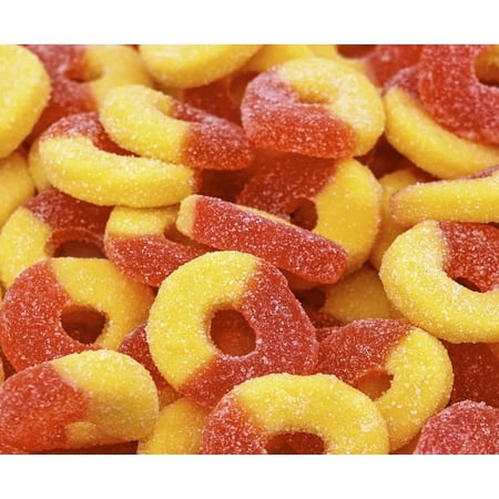 Albanese World S Best Gummi Peach Rings Soft & Chewy Gummy Candy 2 Pound Bag