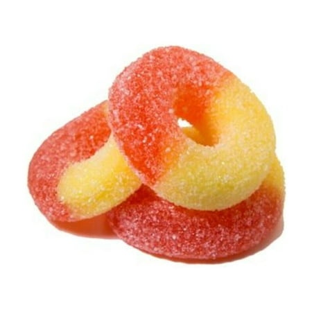 GUMMY PEACH CANDY RINGS- FRESH - 4 Pounds