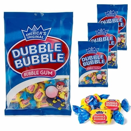 4 Bags Flavor Bubble Gum Chewing Candy Party Favor 4.5oz Each