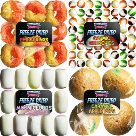 Candy Variety Pack - Small Sample Pack with Freeze Dried Skittles  Peach Rings  Hi Chews and Caramel Apple Pops Shipped in Box