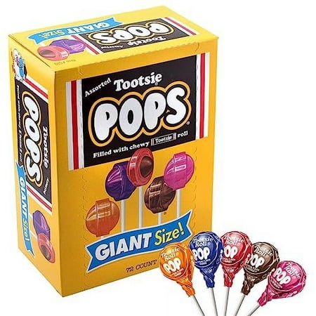 Tootsie Pops Giant Candy - Original Fruity Lollipop with Chocolatey Center - Over 3.5 Pound Bag of Assorted Pops - Five Classic Flavors - Peanut Free 