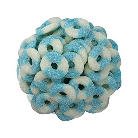 Smarty Stop Mini Sour .. Gummy Rings Candy GummiRoos .. (Blue Raspberry  2.2 Pound .. (Pack of 1))
