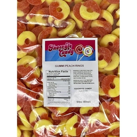 Peach Rings Gummi 5 Pound Resealable Bag
