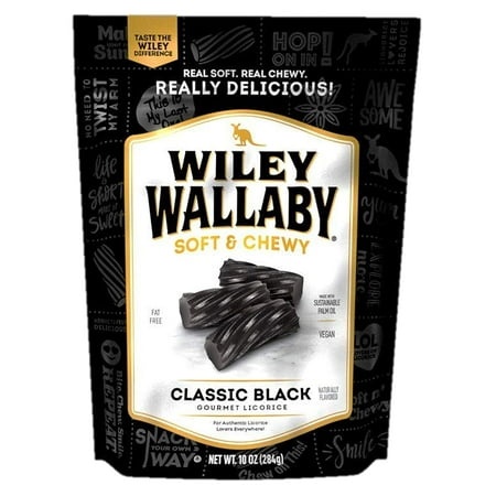 Wiley Wallaby Classic Black Licorice  10 Ounce Resealable Bag