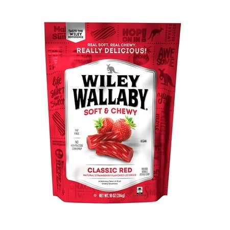 Wiley Wallaby Australian Style Gourmet Licorice  Red Licorice  10 Ounce Bag