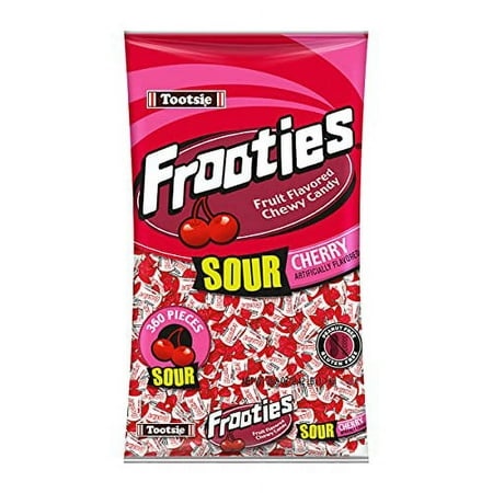 Sour Cherry Frooties - .. .. Tootsie Roll Chewy .. Candy .. - 360 .. Piece Count  .. 38.8 .. Oz Bag