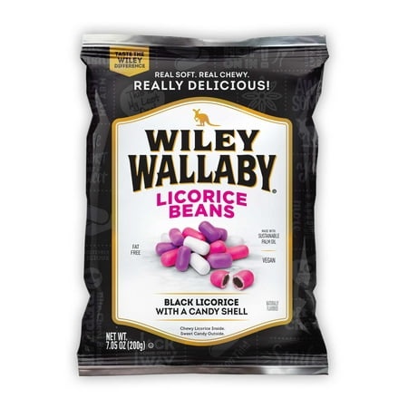 Wiley Wallaby Outback Beans Liquorice  7.05 Ounce -- 12 per Case.
