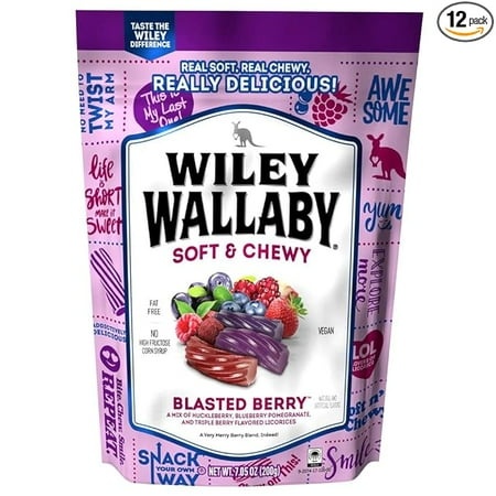 Wiley Wallaby Blasted Berry Licorice  7.05 Ounce -- 12 per Case.