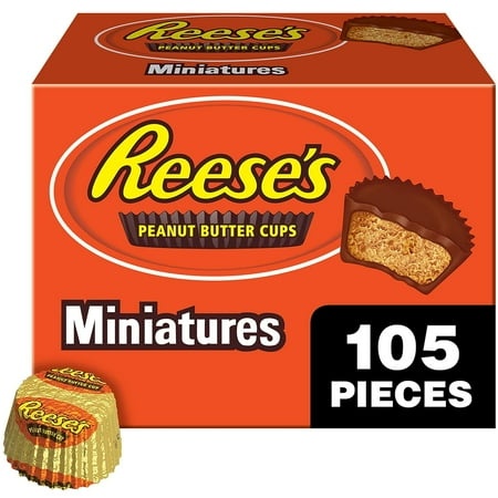 REESE S Miniatures Milk Chocolate Peanut Butter Cups  Candy Packs  0.31 Oz (105 Pieces)