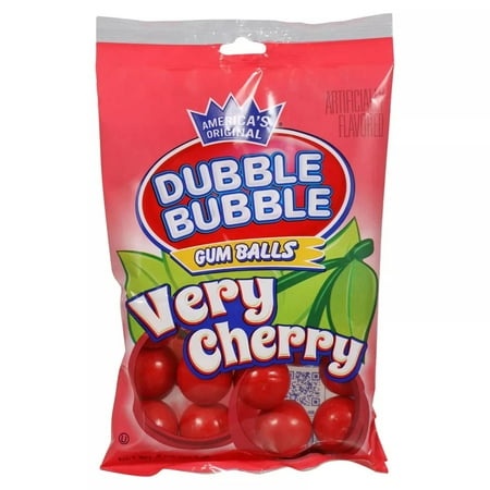 Dubble Bubble  Very Cherry Gum Balls  3.3 Oz