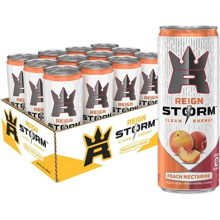 Storm  Peach Nectarine  Fitness & Wellness Energy Drink  12 Fl Oz (Pack of 12)