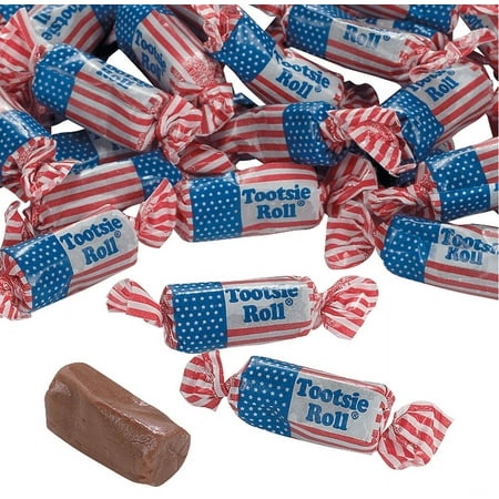 Tootsie Roll USA Flag Midgees Chocolate Candy - 70 Pc.
