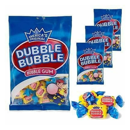4 Bags Original Flavor Dubble Bubble Gum Chewing Candy Party Favor 4.5oz Each