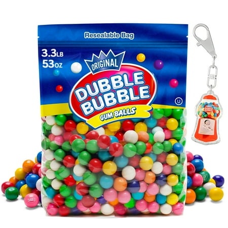 Gumballs for Gumball Machine Refills - 53 Ounce Dubble Bubble Chewing Gum Bulk Antique Style Gum Balls Vintage Old Fashioned Candy -Mini Bubble Gumbal
