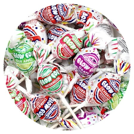 Charms Blow Pops  5lb Bulk Bag (Approx 115)  Assorted Fruit Flavored Bubble Gum Filled Lollipops  Individually Wrapped Bulk Hard Candy  the Hampton Po