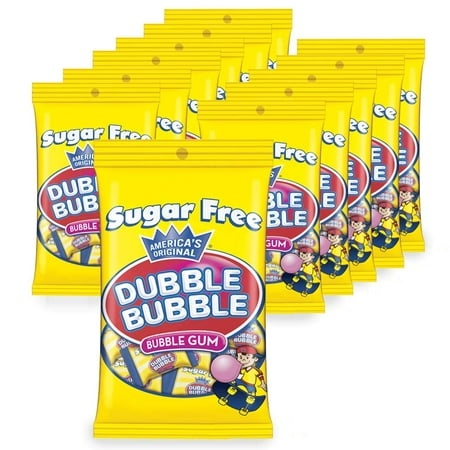 Dubble Bubble Sugar Free Bags  Pack of 12 3.5-oz. Bags