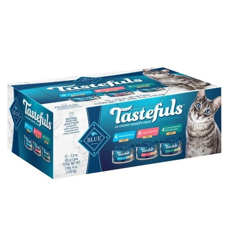 Blue Buffalo Tastefuls Variety Pack Pate Wet Cat Food (Pack of 6)
