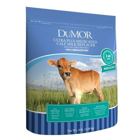 Dumor Formula Ultra Plus Medicated Calf Milk Replacer W/ All-Milk Proteins 9 Lb
