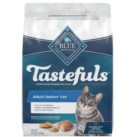 Blue Buffalo Indoor Health Chicken & Brown Rice Recipe Adult Dry Cat Food  10lb Bag (Pack of 20)