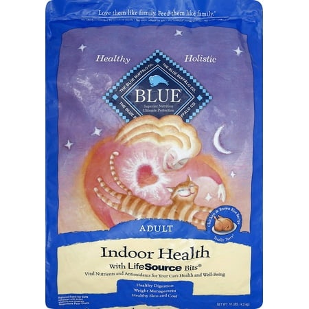 Blue Buffalo Indoor Health Chicken & Brown Rice Recipe Adult Dry Cat Food  10lb Bag (Pack of 24)