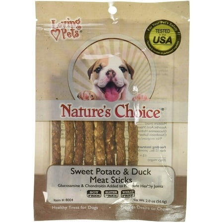 [Pack of 4] Loving Pets Natures Choice Sweet Potato and Duck Meat Sticks 16 Oz (8 X 2 Oz)