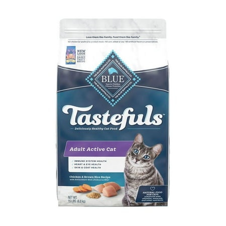 Blue Buffalo BLUE Adult Healthy Living Chicken and Brown Rice Recipe Dry Cat Food 15 Lb.