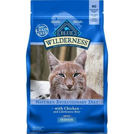 Blue Buffalo Wilderness Adult Indoor Grain-Free Chicken Recipe Dry Cat Food 5 Lb.
